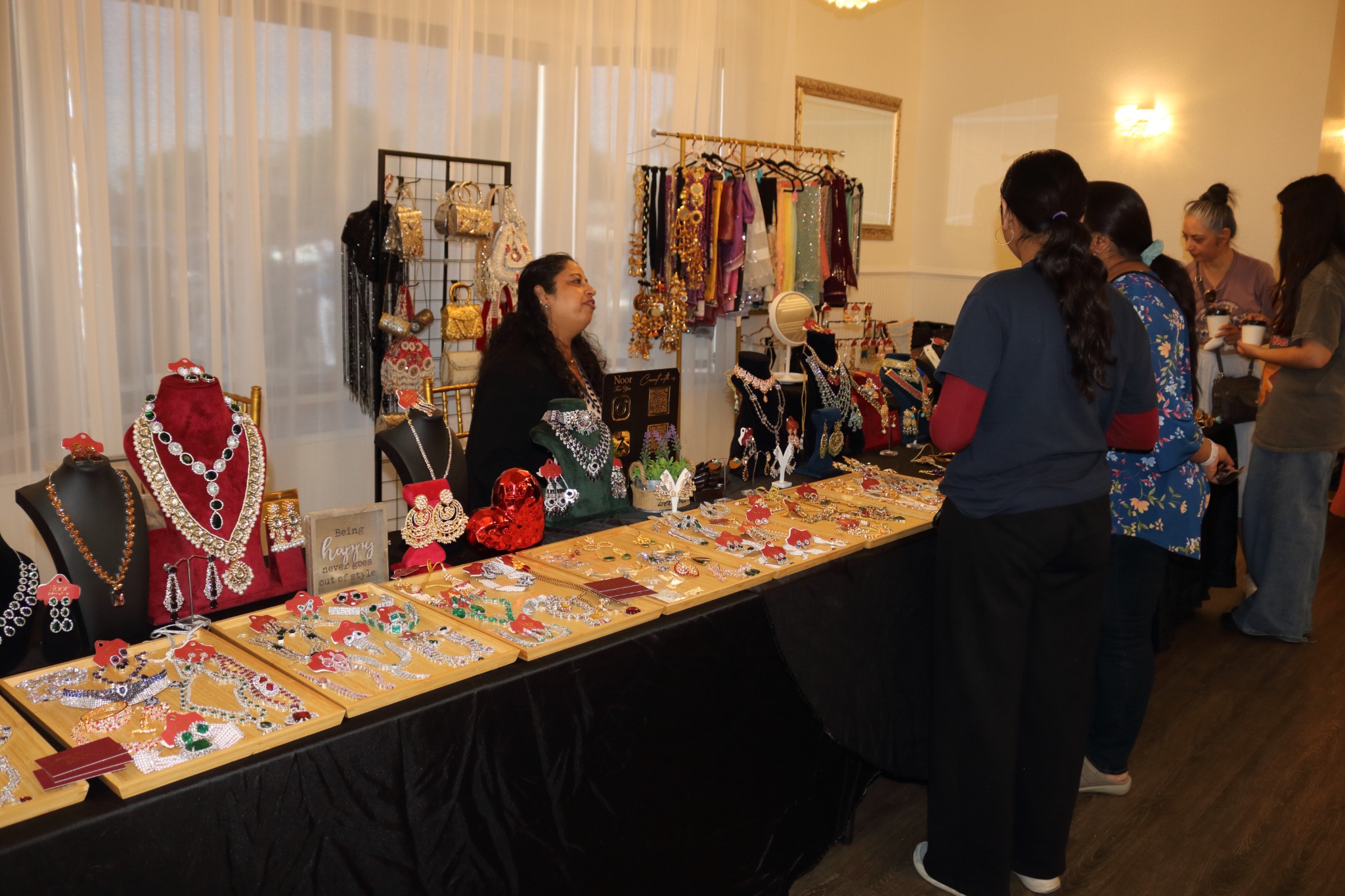 A display of jewelry and accessories at the festival